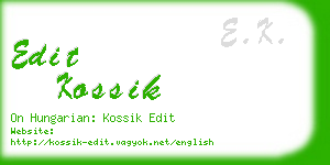 edit kossik business card